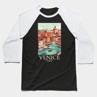 A Vintage Travel Art of Venice - Italy Baseball T-Shirt